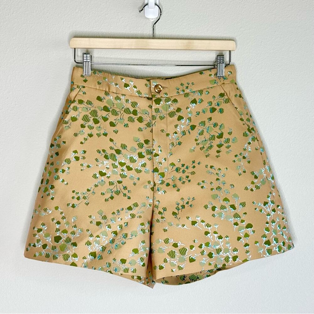 Gucci Women’s Silk Shorts Size 42 $1200 Green Hearts